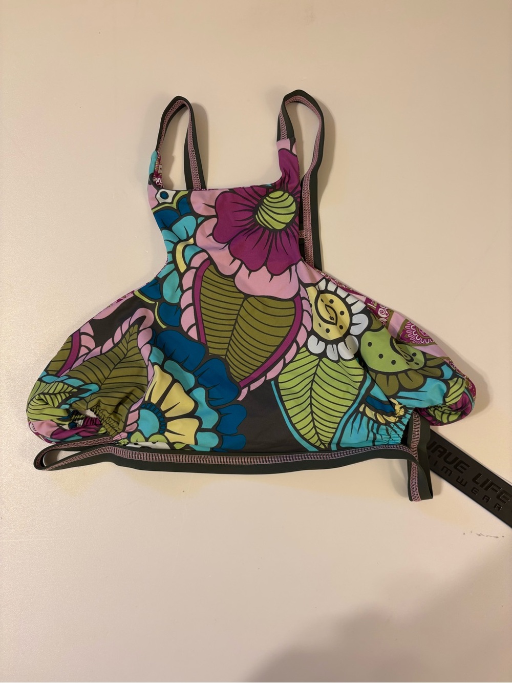 Wave Life swimsuit top. Reversible size M